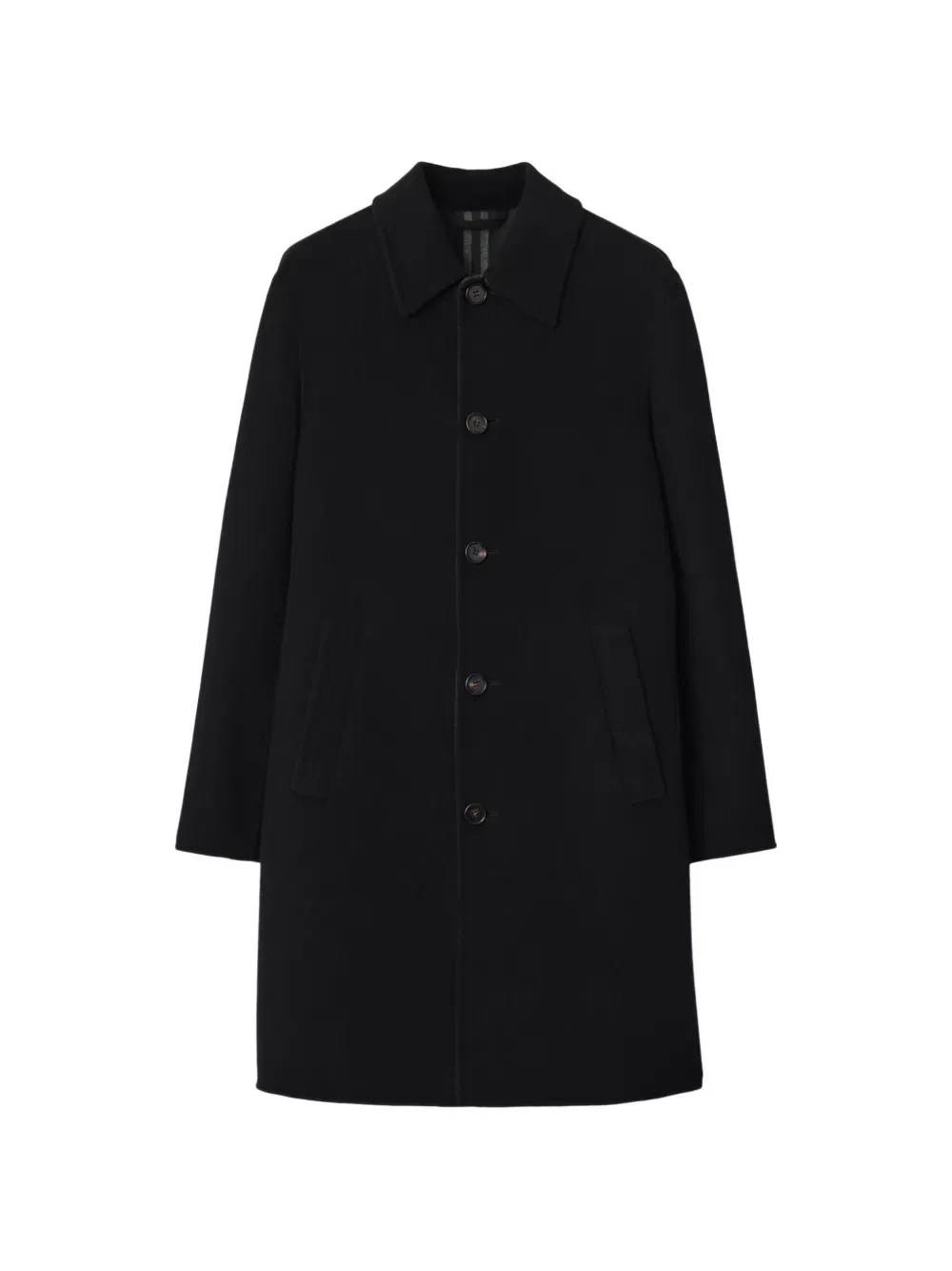 Пальто Burberry шерстяное средней длины черное