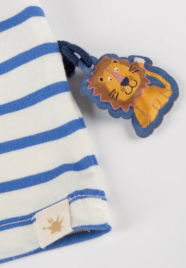 Футболка с принтом tiger & löwe Sigikid, Weiß-Blau Gestreift — фото 4