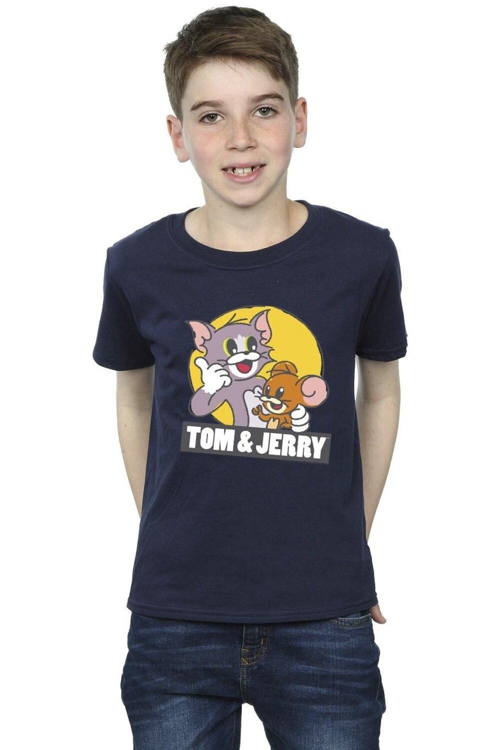 

Футболка с логотипом Sketch Tom & Jerry, темно-синий