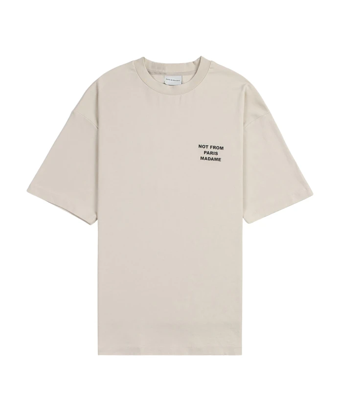 

Хлопковая футболка с мастикой и надписью Drole De Monsieur, бежевый