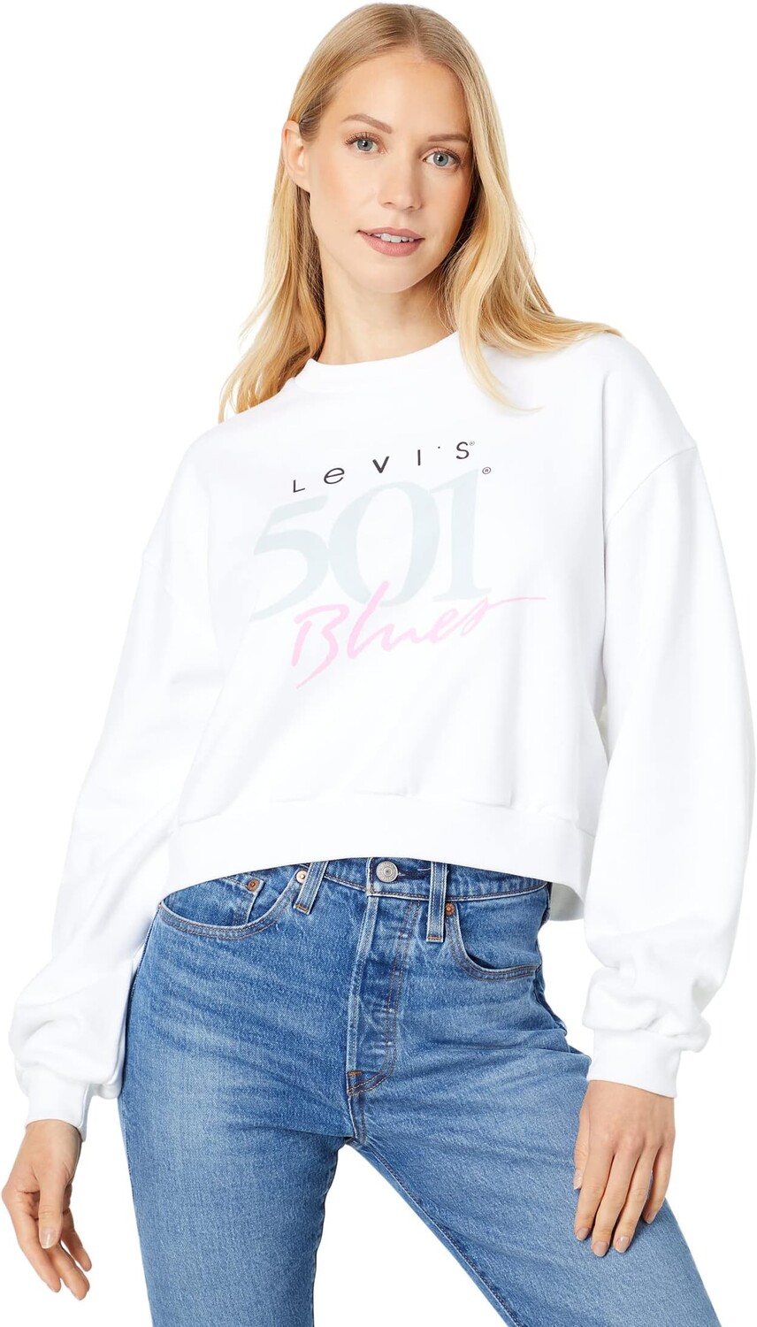 

Толстовка Levi's Premium Graphic Vintage Crew, цвет 501 Blues Fleece B