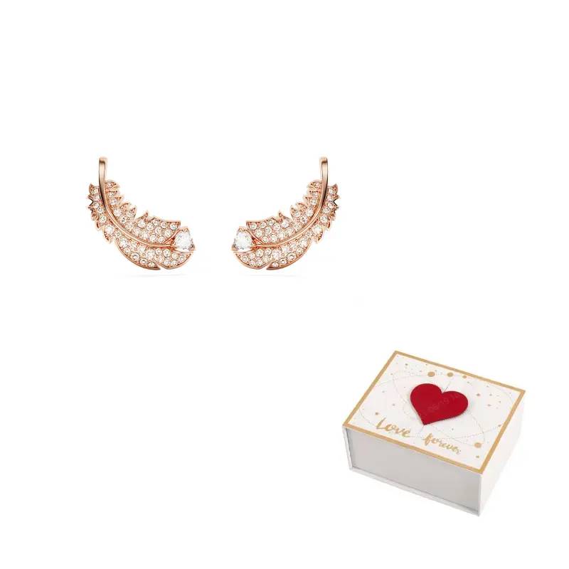 

Серёжки-гвоздики с покрытием розовое золото Женские розовое золото Swarovski, розовое золото