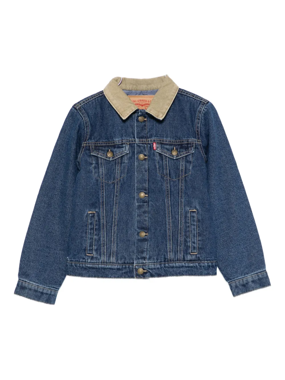 

Джинсовая куртка с вельветовым воротником Levi's Kids, синий