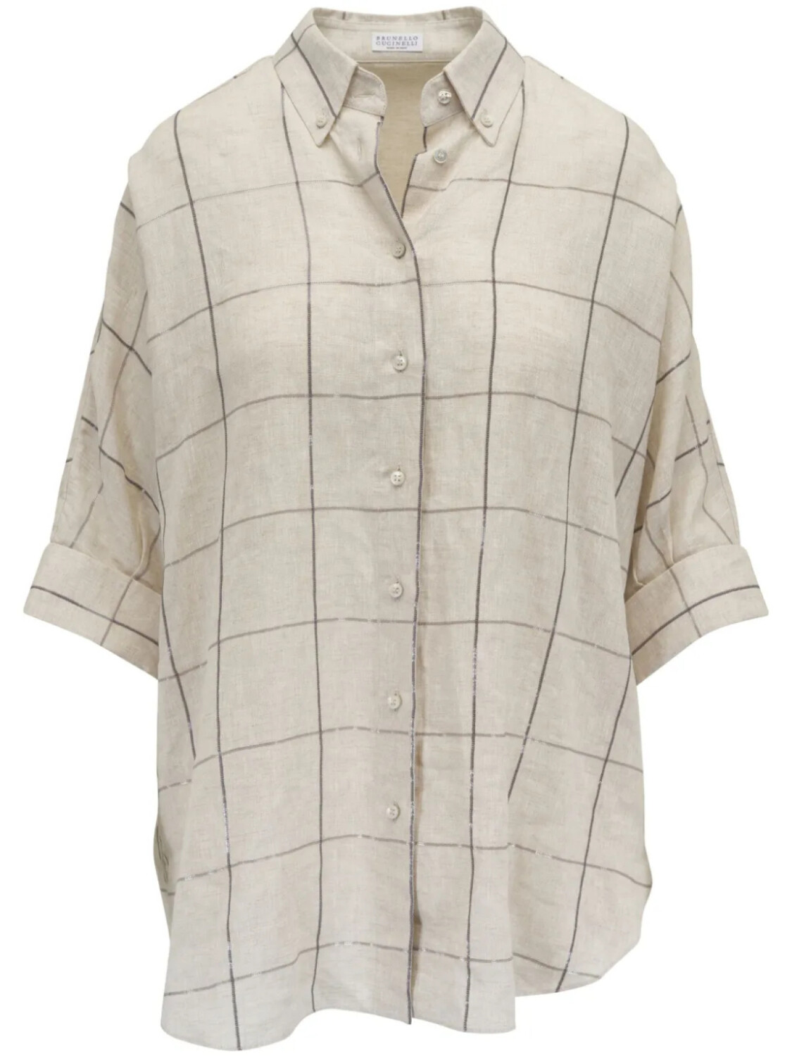 

Brunello Cucinelli рубашка в клетку, нейтральный