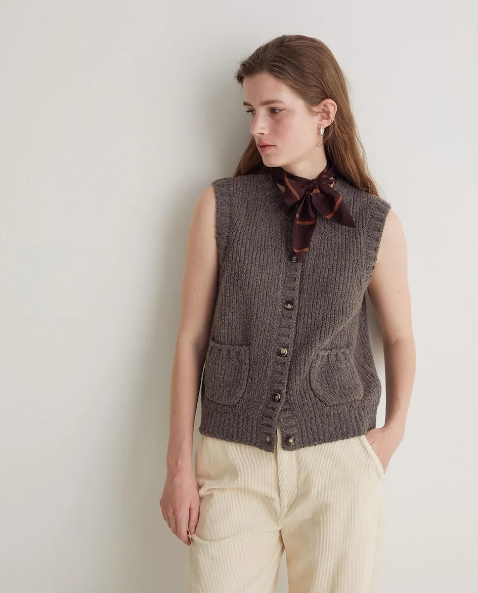 

Женский жилет с застежкой на пуговицы и передними карманами Yerse, антрацитовый