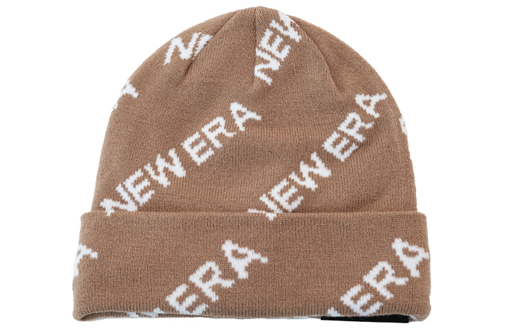 

New Era Хлопковая унисекс-шапка бежевая, Knitted Hat