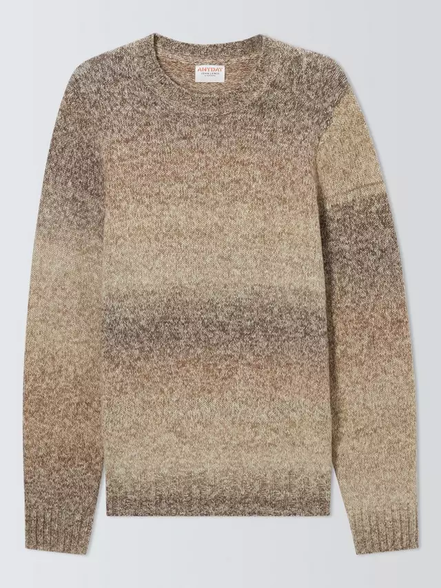 

Джемпер John Lewis ANYDAY Ombre Cotton Blend Knit Crew Neck, цвет light/brown