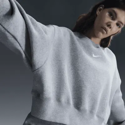 

Толстовка Nike Sportswear Phoenix Fleece, цвет Dark Grey Heather/Sail