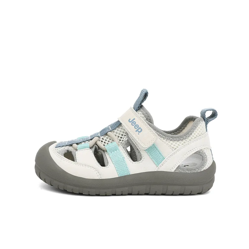 Детские сандалии Low top с абразивостойкостью, легкой амортизацией, противоскользящим покрытием и защитой от ударов Jeep, sky teal/айвори белый