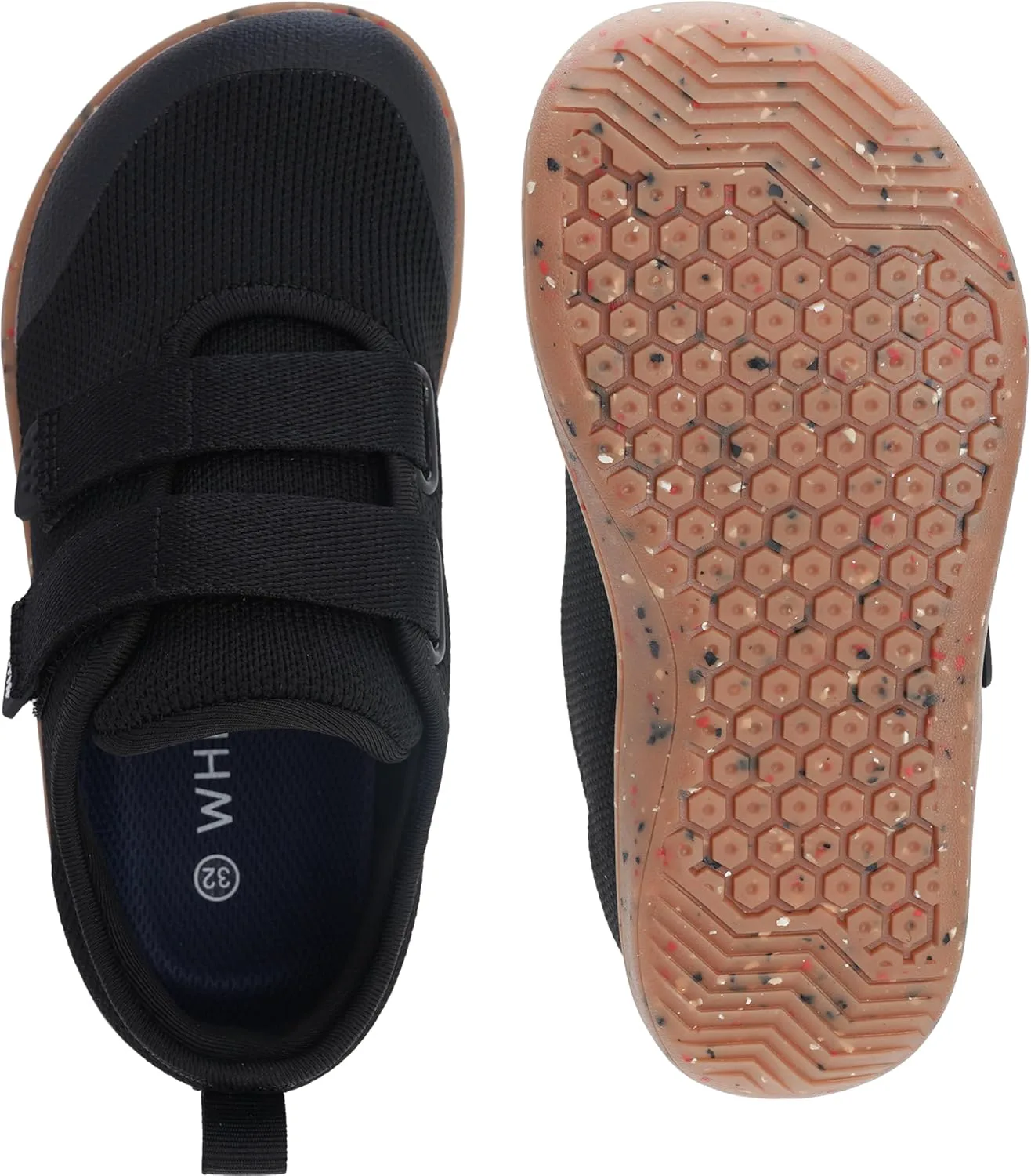 

WHITIN Детские босоножки/обувь для малышей с широкой посадкой | Минималистичные кроссовки для мальчиков и девочек | Подошва с нулевым перепадом | Естественное развитие стопы, черный