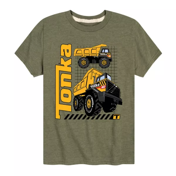 

Футболка с принтом грузовиков для мальчиков 8-20 лет Tonka, цвет dark green