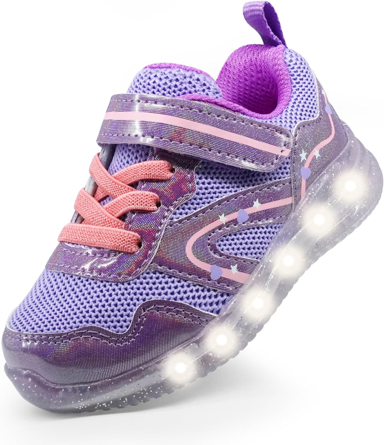 

Детские кроссовки Floranate с подсветкой для мальчиков и девочек, светящиеся LED, легкие для прогулок и тенниса, для малышей и маленьких детей, фиолетовый