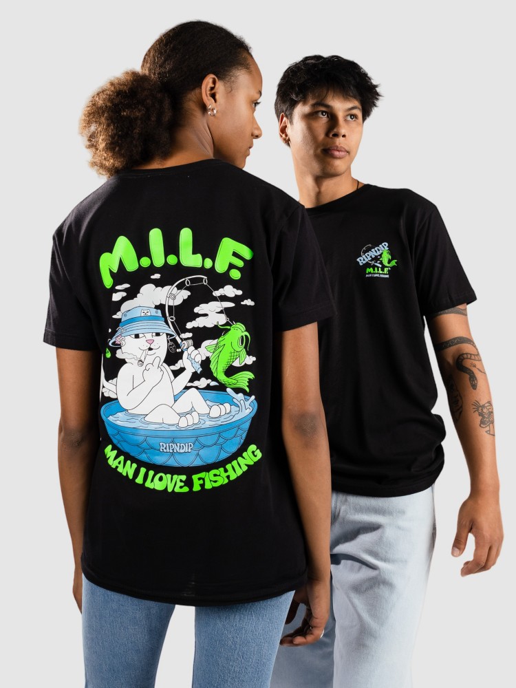 

Футболка RIPNDIP M.I.L.F. T-Shirt, black, Черный, Футболка RIPNDIP M.I.L.F. T-Shirt, black