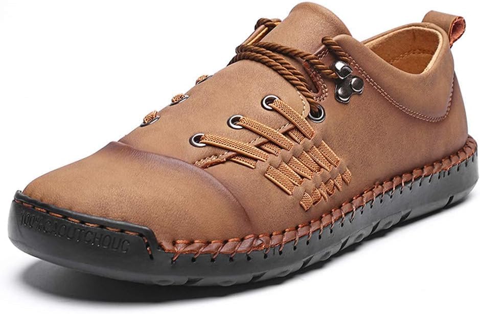 

Мужские новые повседневные мягкие кожаные лоферы Asifn, удобные для ходьбы, с шнуровкой, ударопрочные, износостойкие, ручной работы, модные плоские туфли для вождения, коричневый