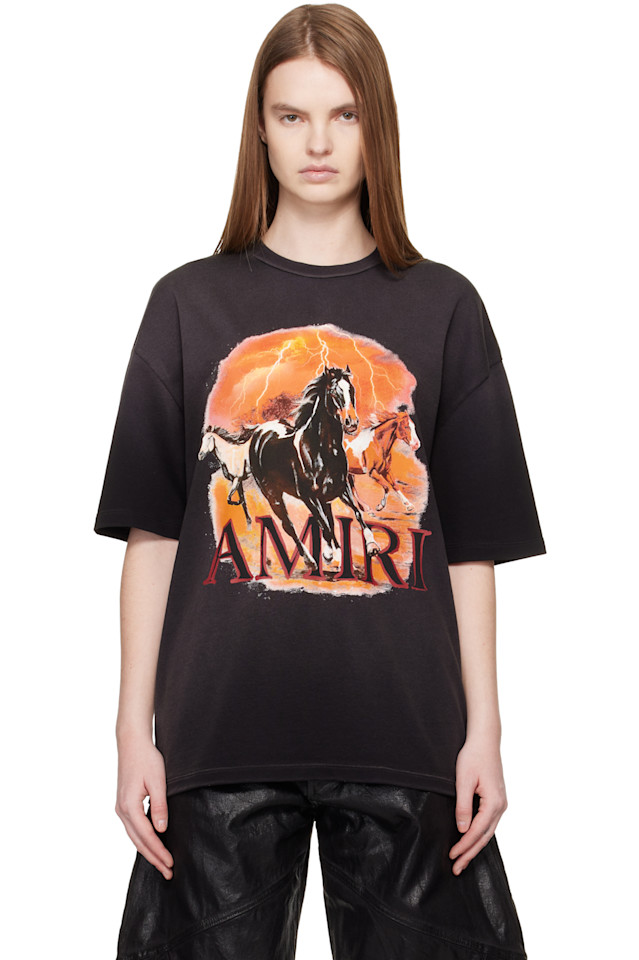 

Простая футболка оверсайз Amiri, черный