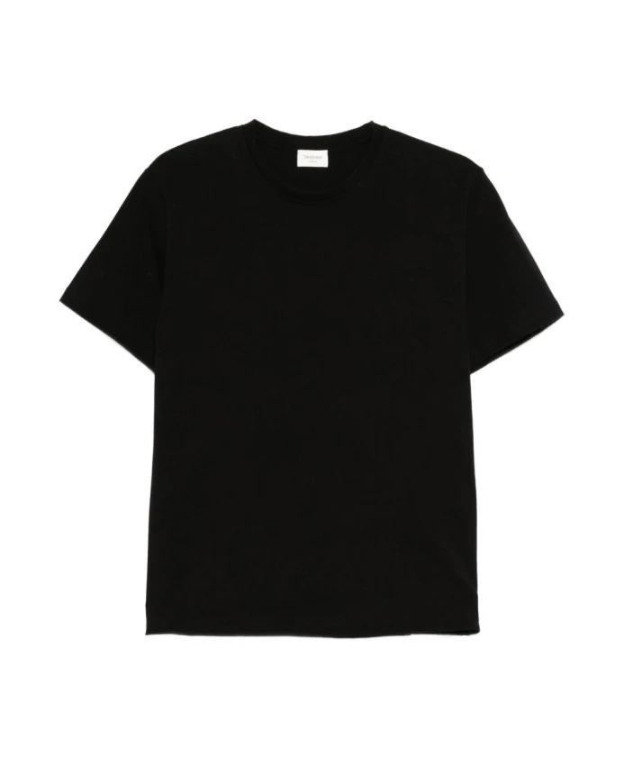 

Черная футболка с круглым вырезом, 100% хлопок. Saint Laurent, черный