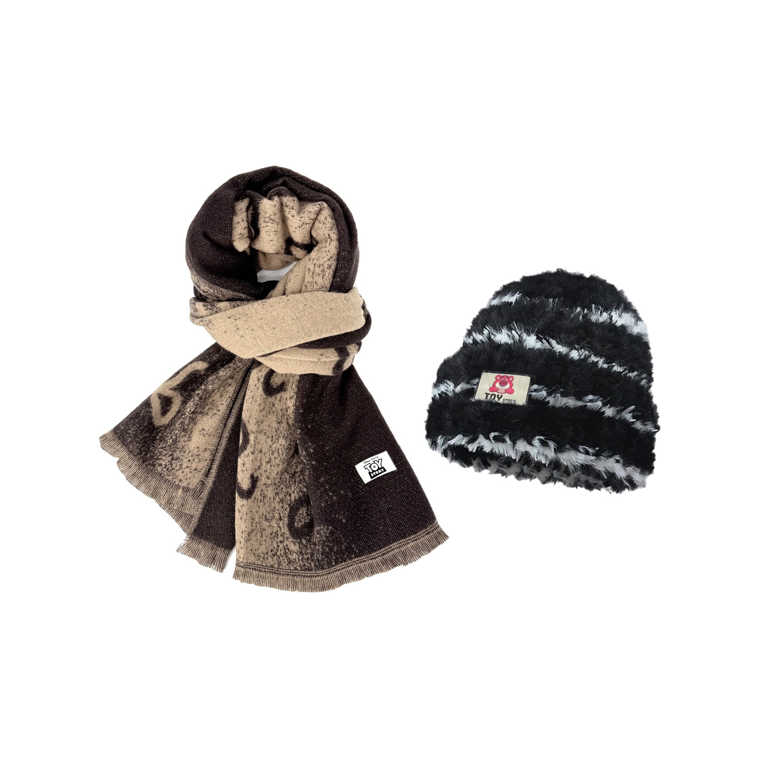 

Disney Вязаный шарф унисекс, 2 Pack (Dark Brown Scarf+Striped Cap)