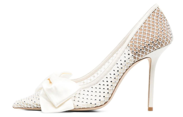 Туфли-лодочки из кожи 90 мм с бантом Jimmy Choo, Original Shoe Box Included