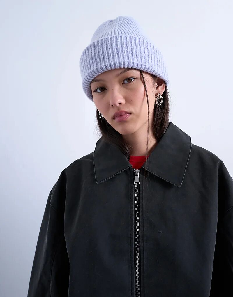 

Ребристая шапка-бини Topshop Henry сиреневого цвета