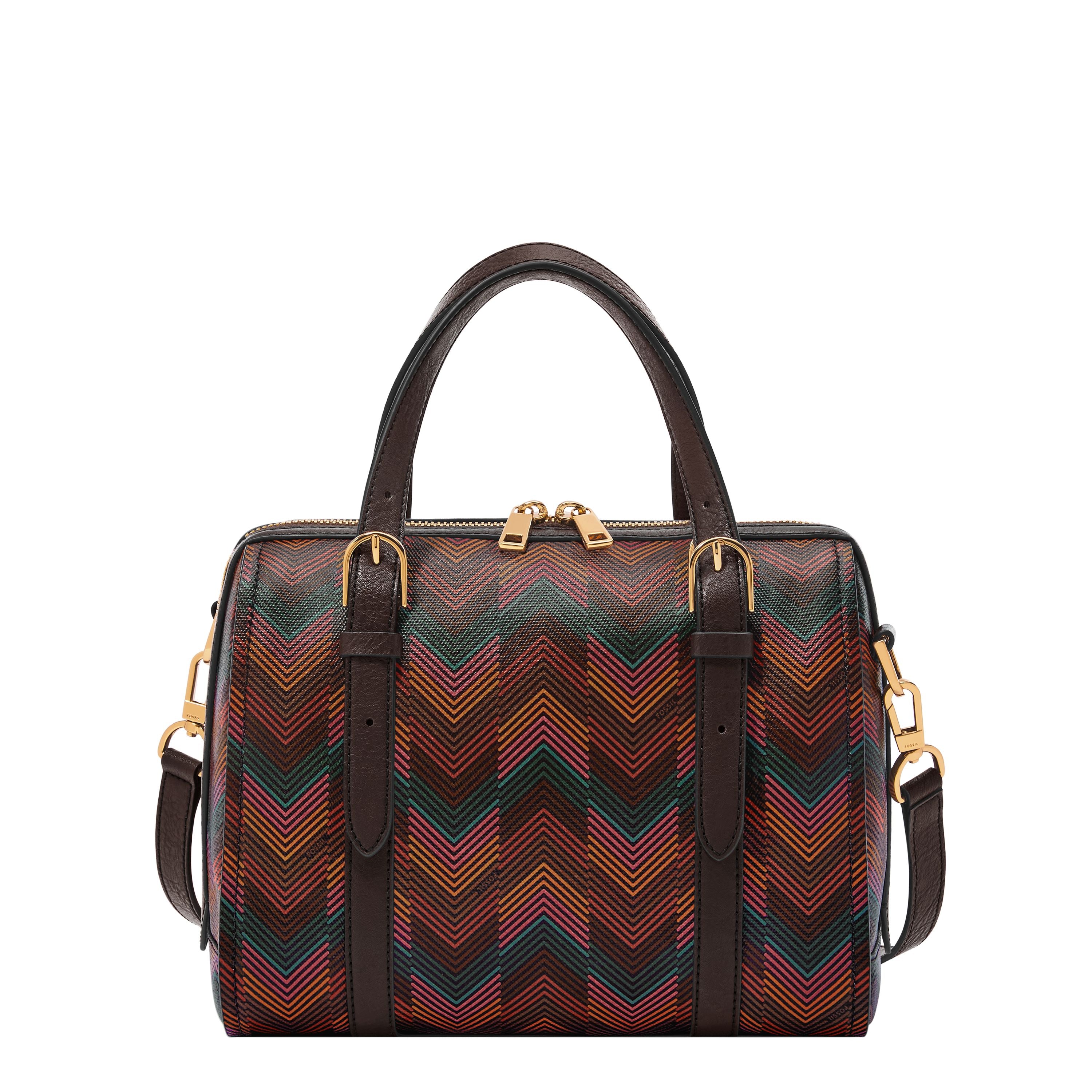 

Женская сумка-портфель Fossil Carlie Printed, коричневый