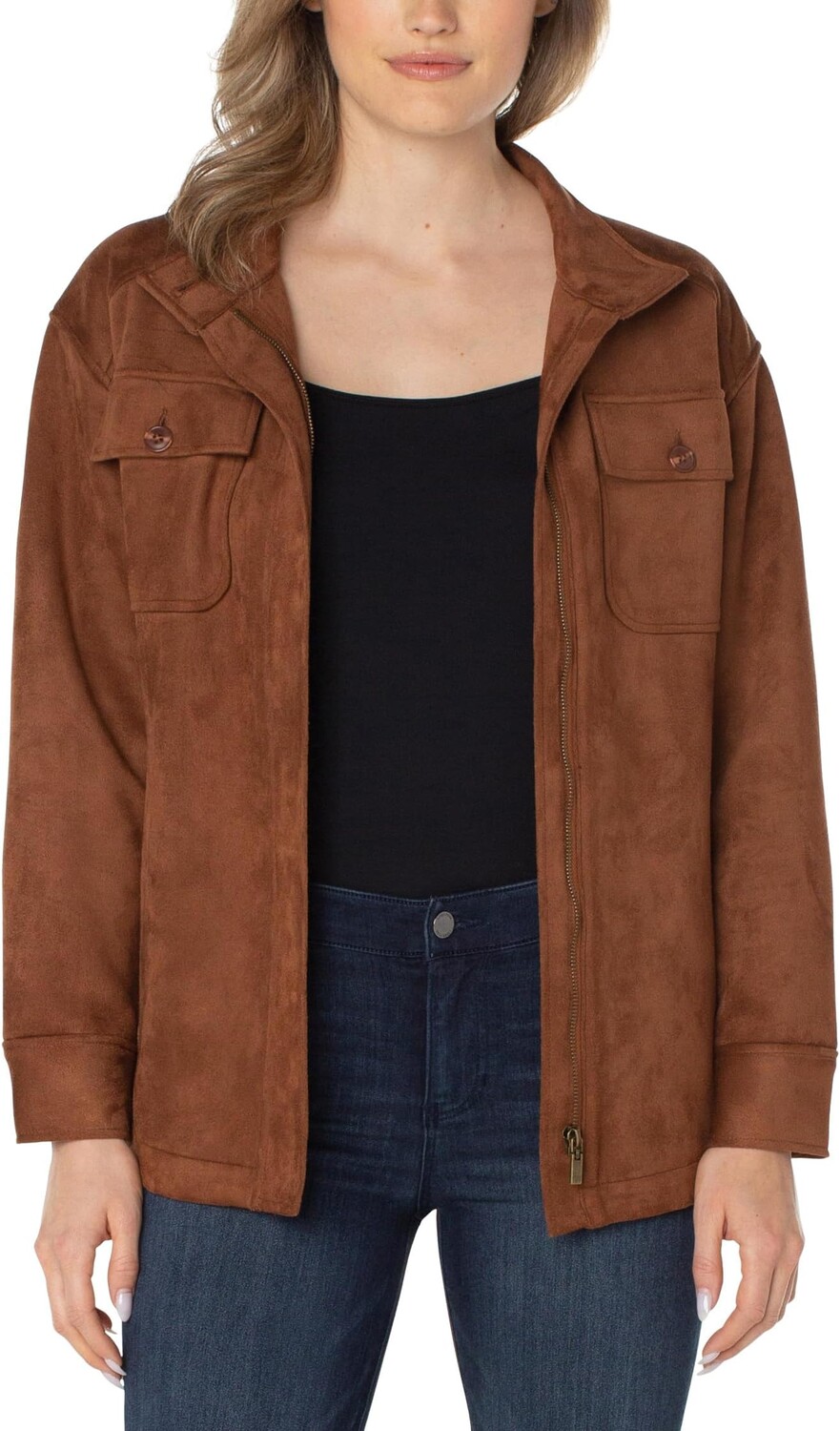 

Куртка Liverpool Los Angeles Faux Suede Utility Jacket, цвет Penny Brown