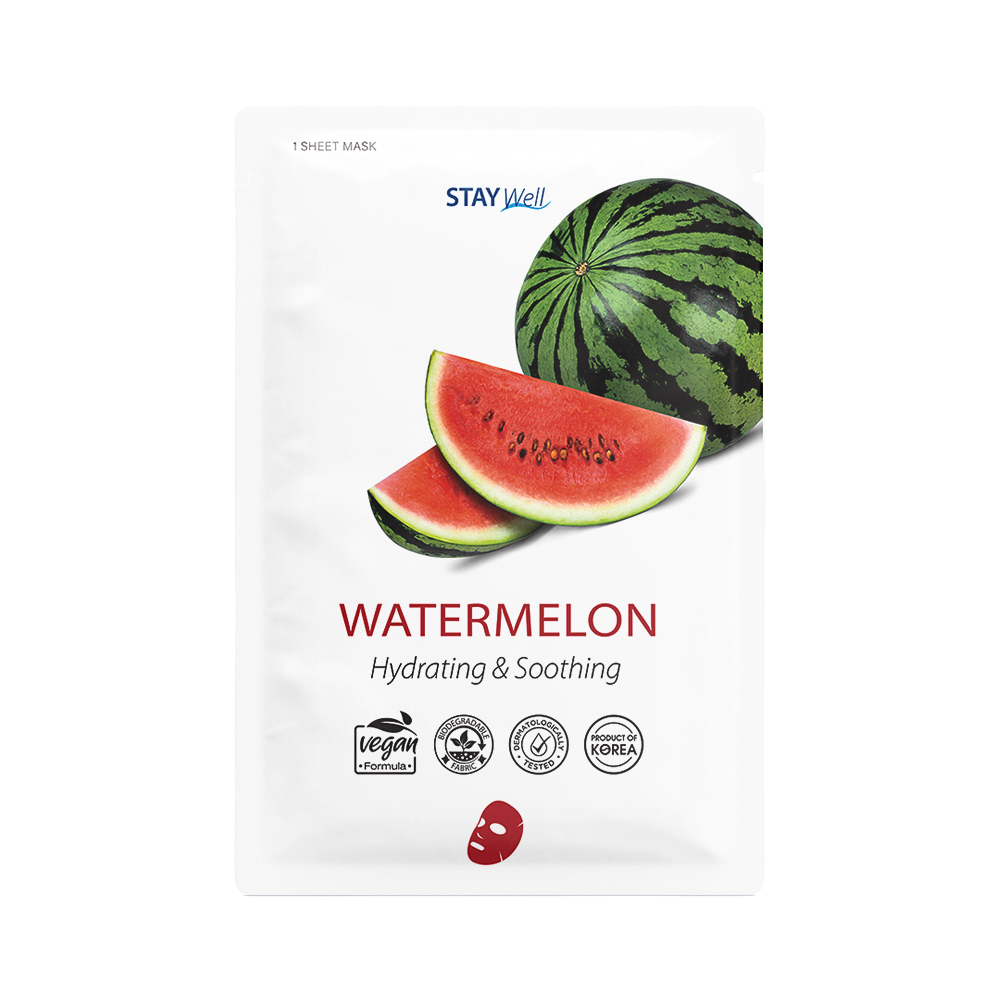 

Тканевая маска для лица vegan sheet mask - watermelon Stay Well, вес 20 гр.