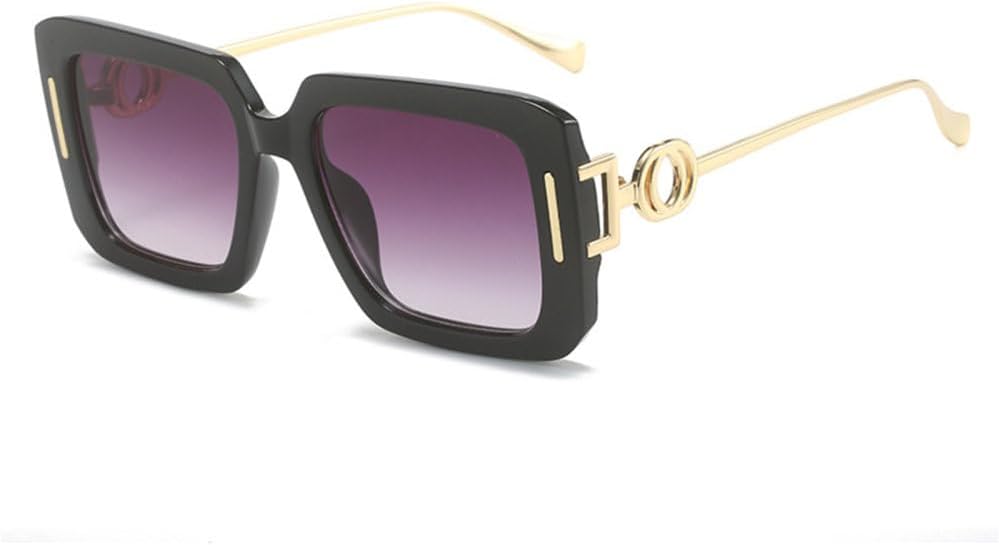 

2027 Модные металлические квадратные солнцезащитные очки для женщин, ретро-очки для мужчин, трендовые синие солнцезащитные очки с защитой от УФ-излучения UV400 MTZJH, Black