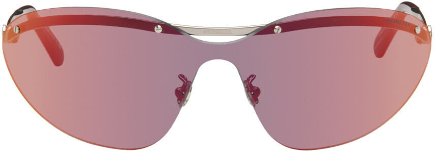 

Серебряные солнцезащитные очки Carrion Moncler, цвет Silver/Bordeaux