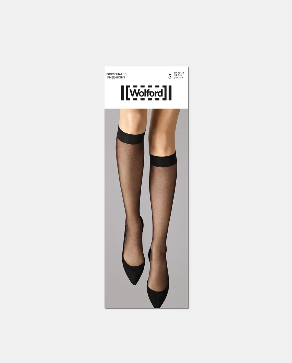 

Матовый и прозрачный чулок Wolford плотностью 10 ден Wolford, черный