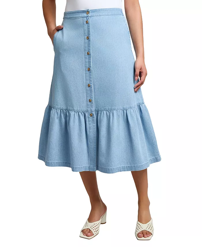 

Женская многоярусная юбка на пуговицах Jones New York, синий