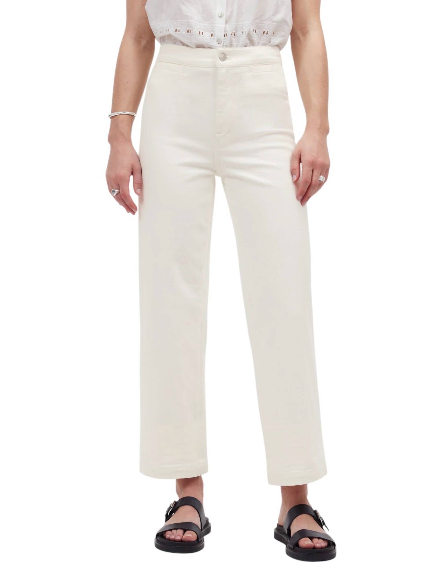 

Укороченные джинсы Emmett Wide-Leg - Petite в плиточном белом цвете Madewell