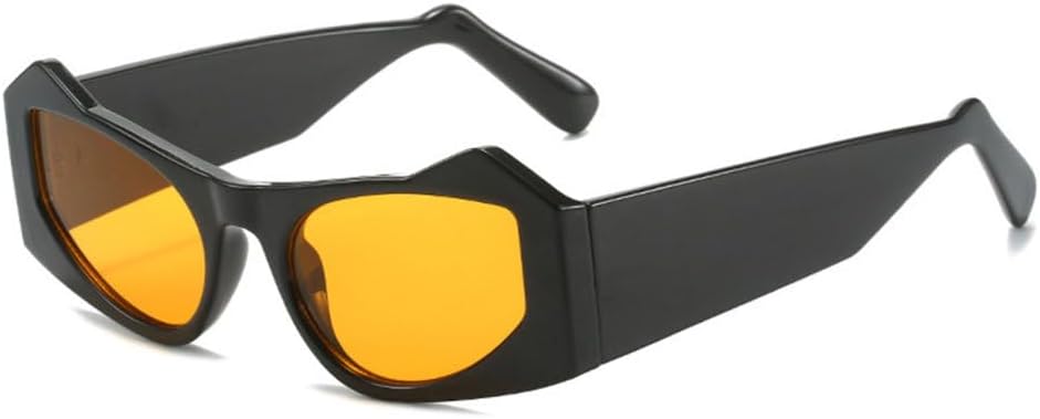 

Панк-солнцезащитные очки «кошачий глаз» для женщин, большие разноцветные солнцезащитные очки-маски, модные женские очки с защитой от УФ-излучения UV400 MTZJH, Black Yellow