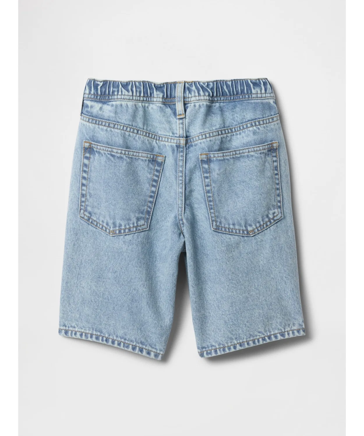 Шорты джинсовые свободные Gap Kids на завязках, светлый индиго — фото 3