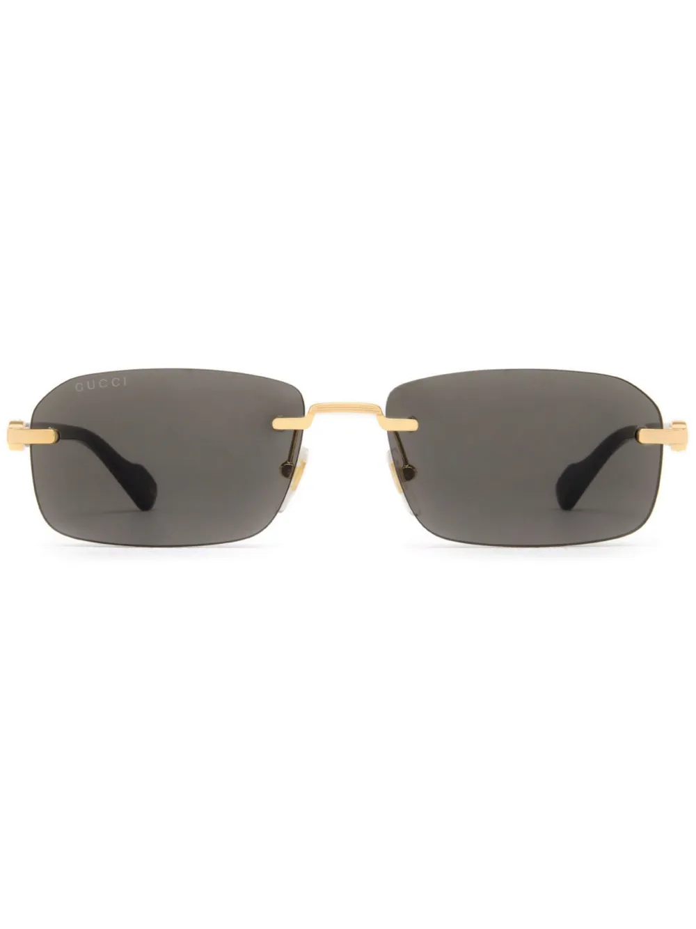 

Солнцезащитные очки в прямоугольной оправе без оправы Gucci Eyewear, черный