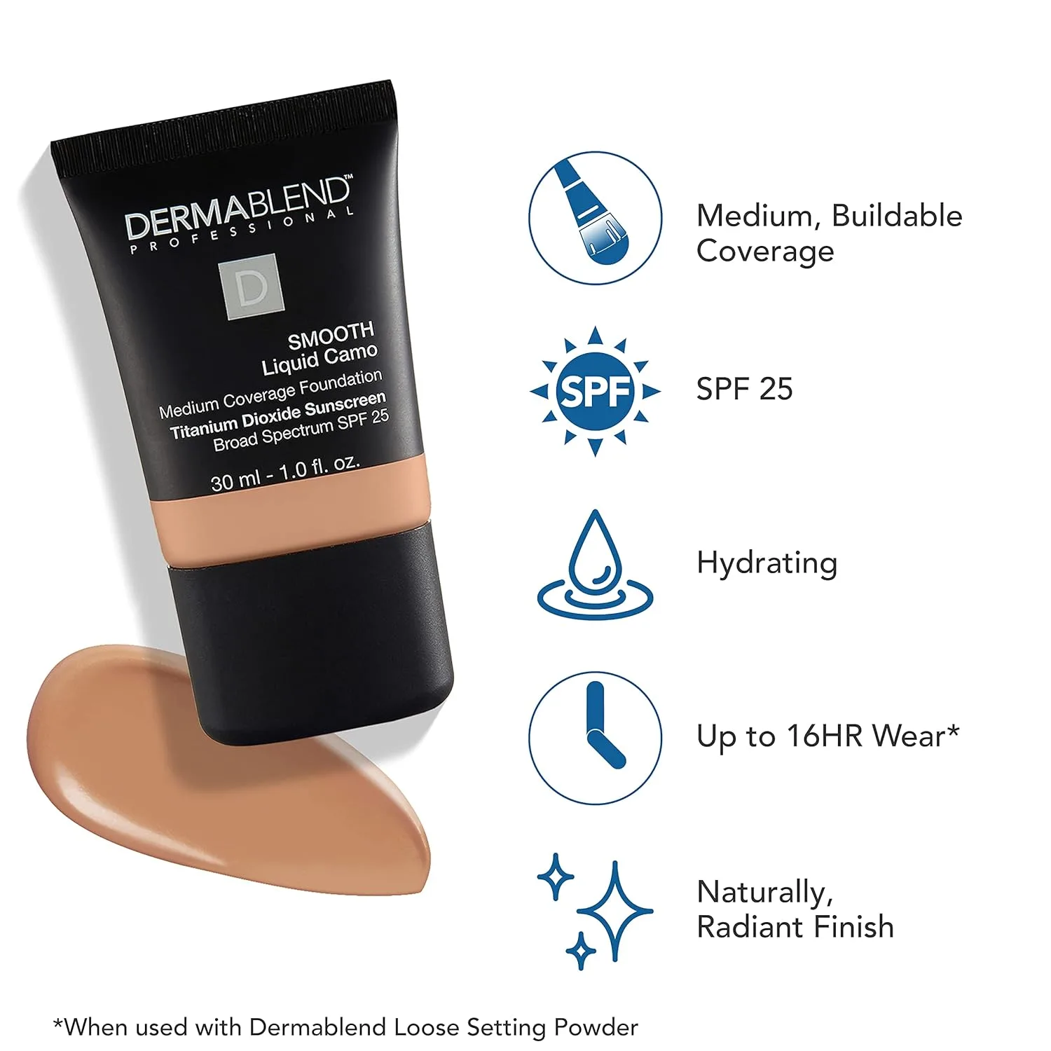 Жидкая тональная основа Dermablend Dermablend Smooth 29,6 мл (1 шт.), 40C Sepia — фото 3