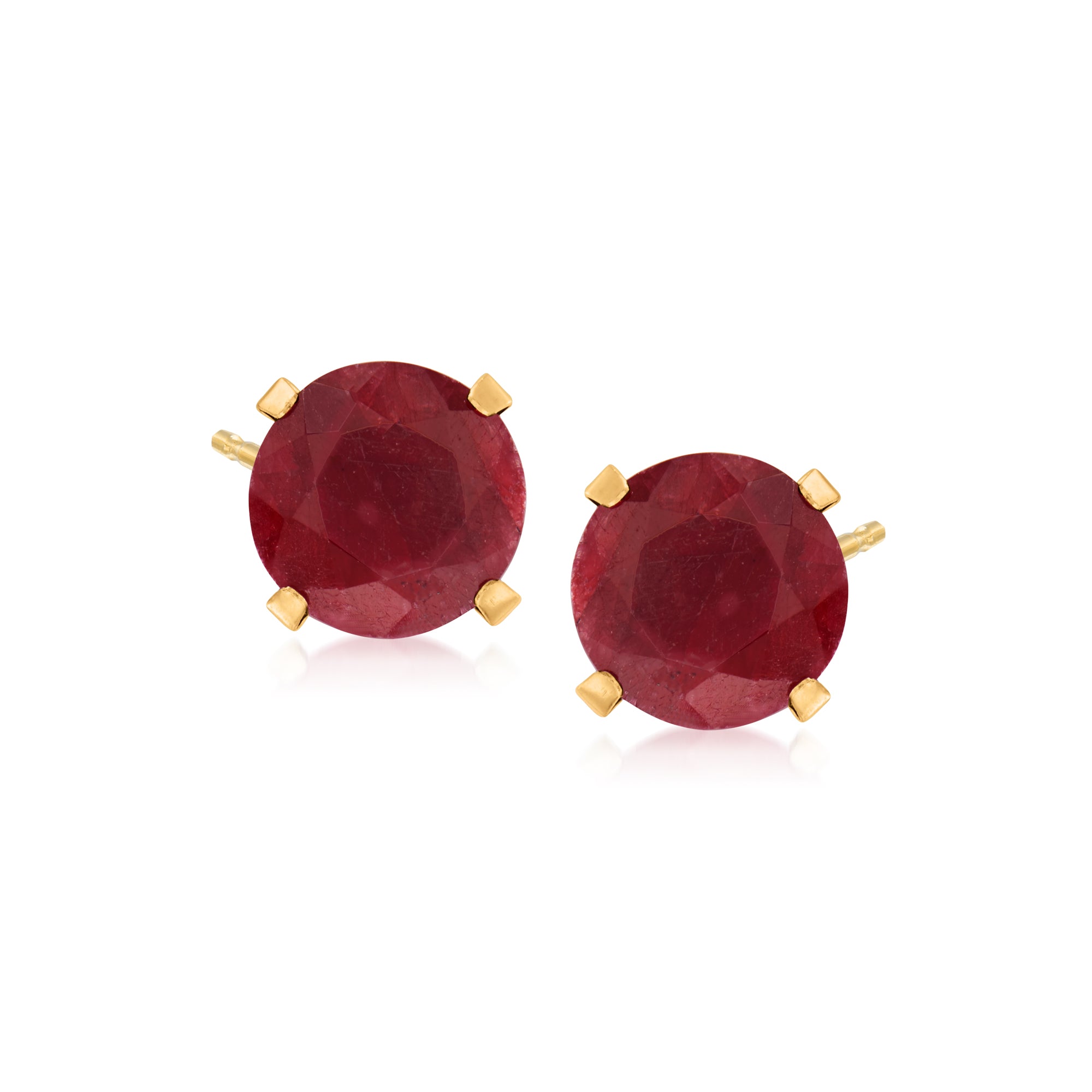 

Серьги-гвоздики Ross-Simons Ruby Martini из 14-каратного желтого золота Ross-Simons, красный