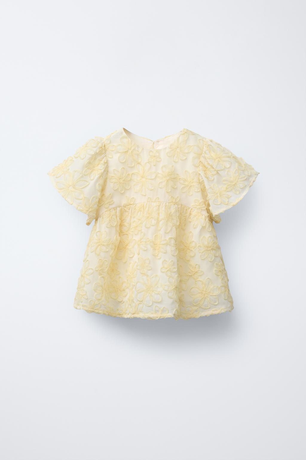 

Блузка в цветочек ZARA, цвет Light yellow