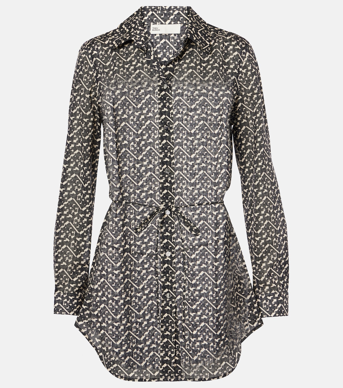 

Мини-платье из хлопка Tory Burch, черный
