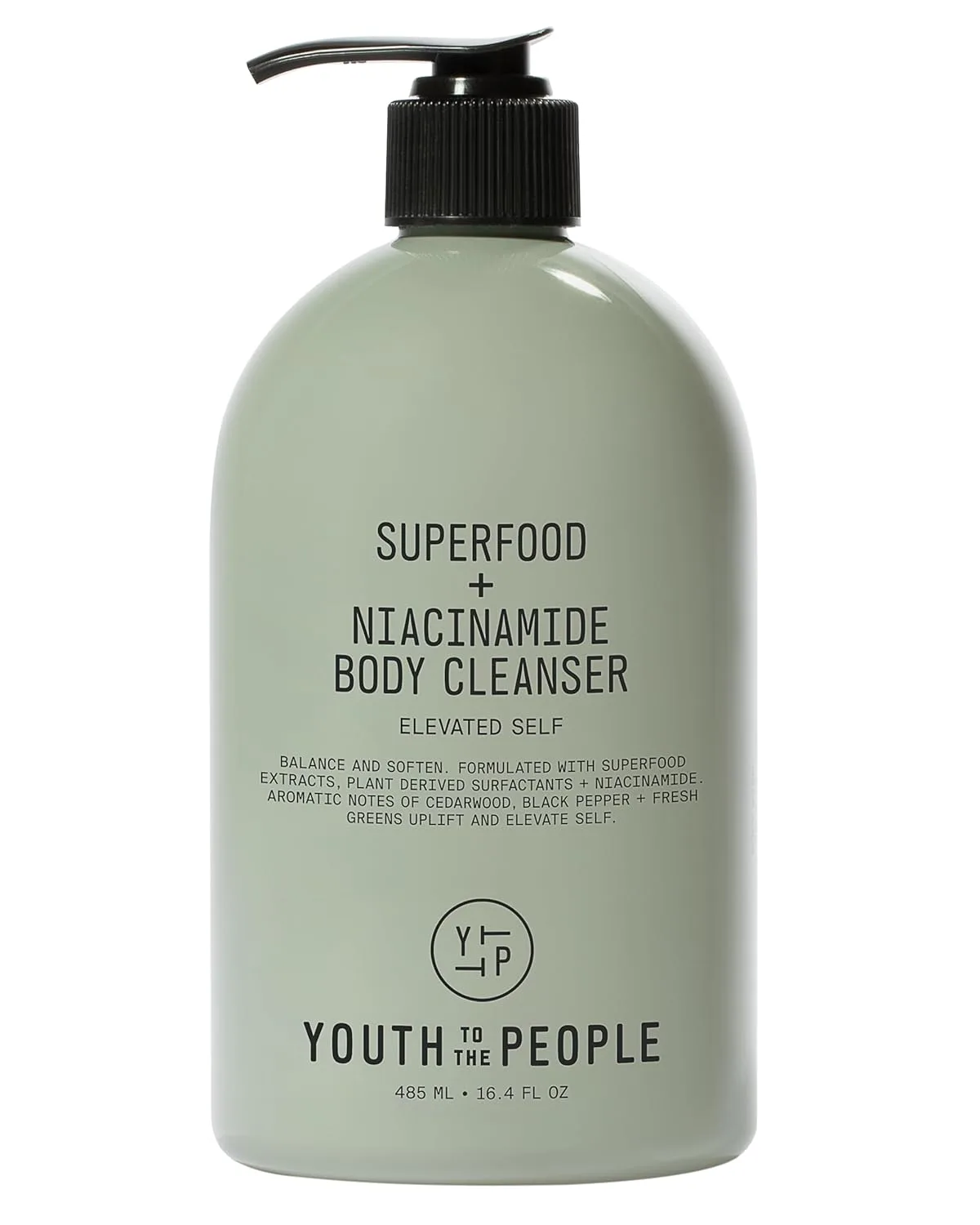 Youth To The People Superfood + Niacinamide гель для душа с капустой кале и зеленым чаем, витаминами и антиоксидантами, улучшает текстуру кожи 485 мл