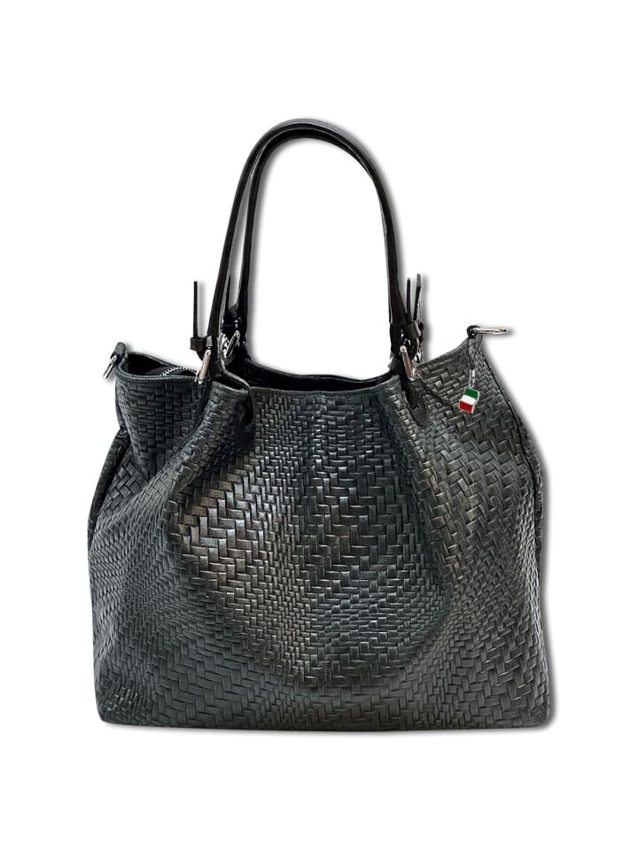 

Наплечная сумка Florence Handtasche, Umhängetasche Leder schwarz ca. 31cm