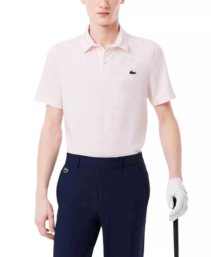 

Мужская полосатая поло с коротким рукавом для активного образа жизни Lacoste, розовый