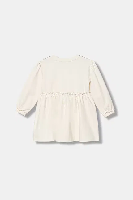 Платье мини расклешенное хлопковое United Colors of Benetton, бежевый — фото 2