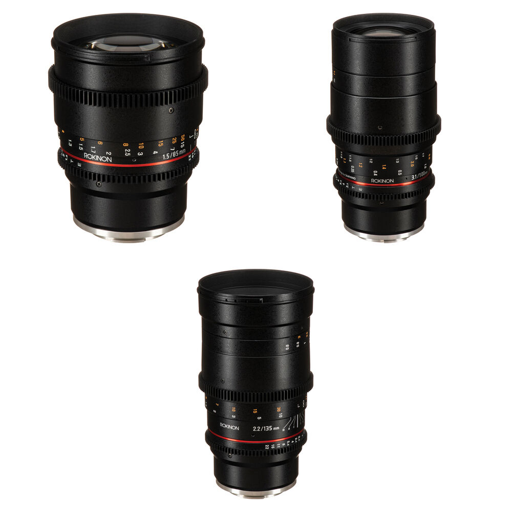 

Комплект объективов Rokinon Cine DS 85, 100, 135 мм (крепление E)