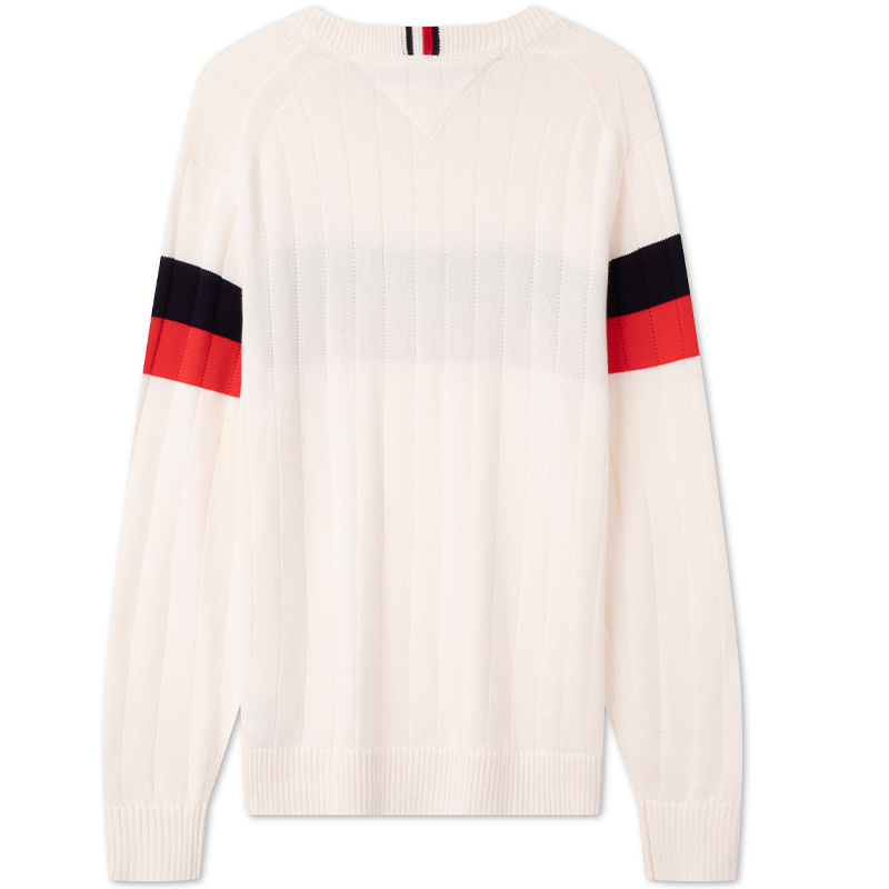 Трикотажный свитер с круглым вырезом для мужчин Tommy Hilfiger, экрю 0gy — фото 4