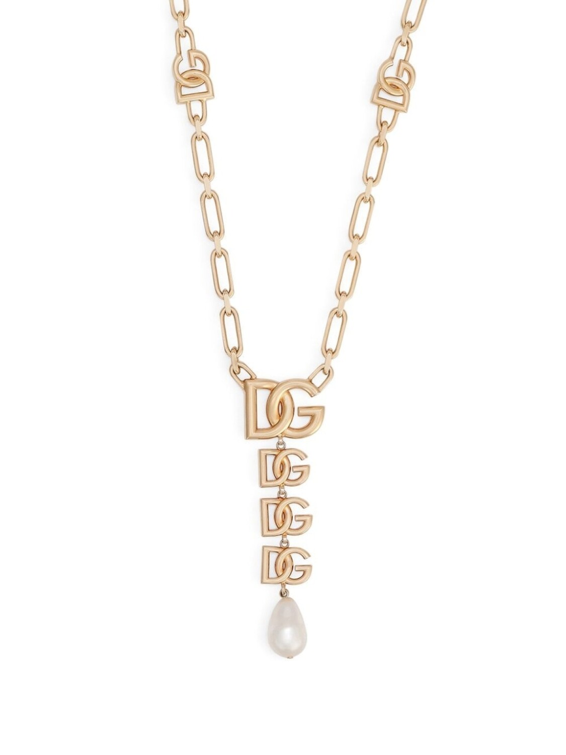 

Колье с жемчугом и логотипом DG Dolce & Gabbana, золотой