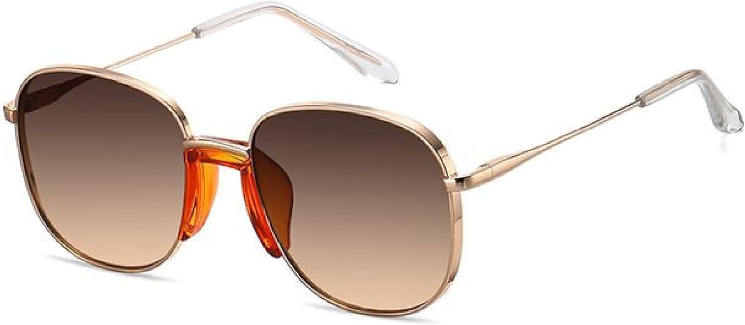 

Модные солнцезащитные очки, роскошные солнцезащитные очки для мужчин и женщин, винтажные очки в металлической оправе, очки для активного отдыха, очки с защитой от УФ-излучения UV400 TKKTLLT, Coffee