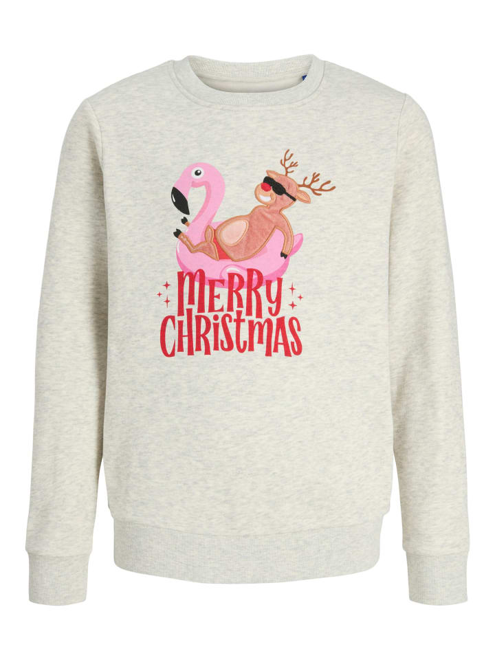 

Толстовка JJCHRISTMAS SWEAT CREW NECK JNR в цвете белый меланж JACK & JONES Junior
