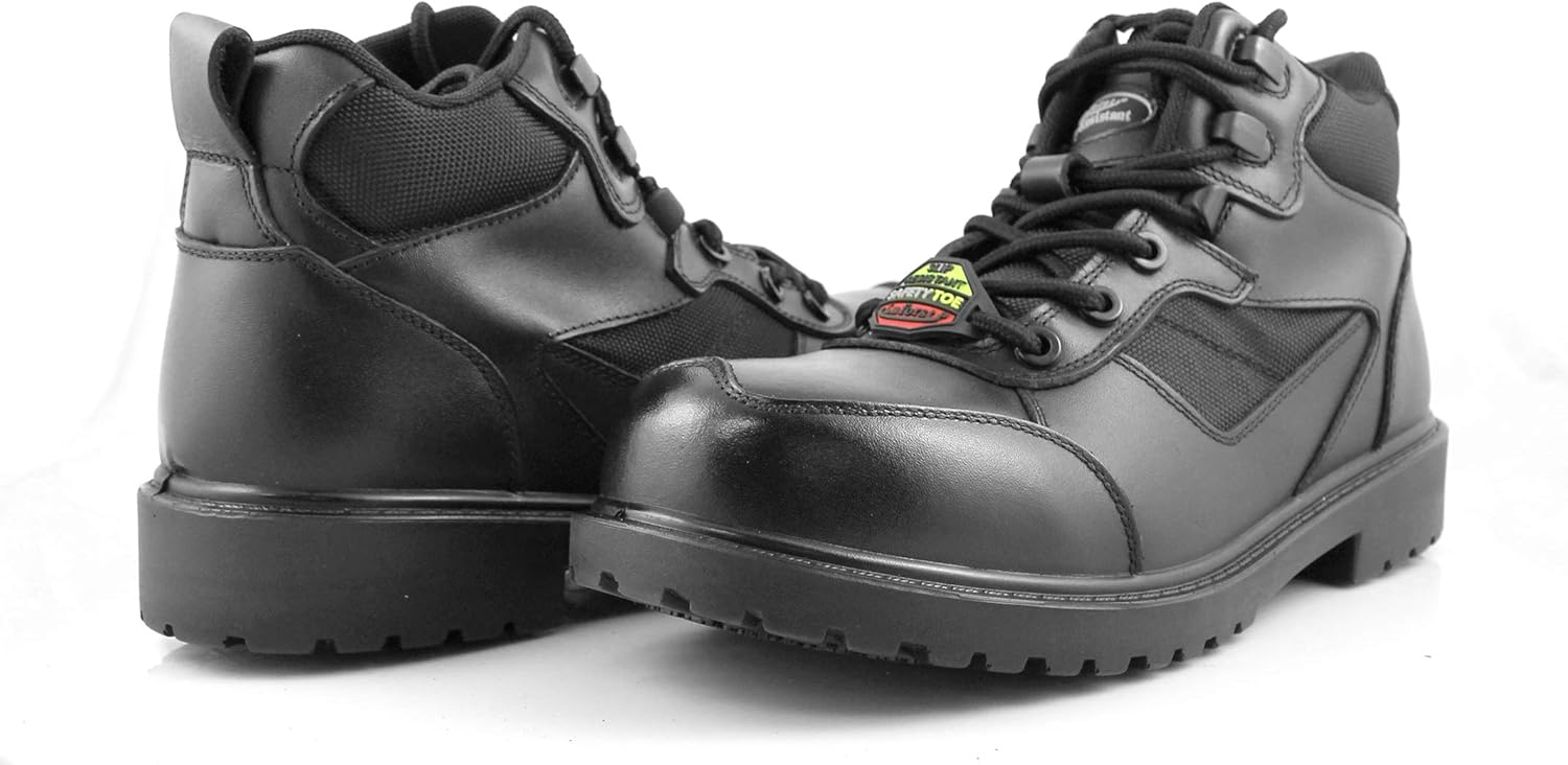 

Мужские ботинки Laforst Giddy 9426 с черным кожаным верхом, нескользящей подошвой и композитным носком