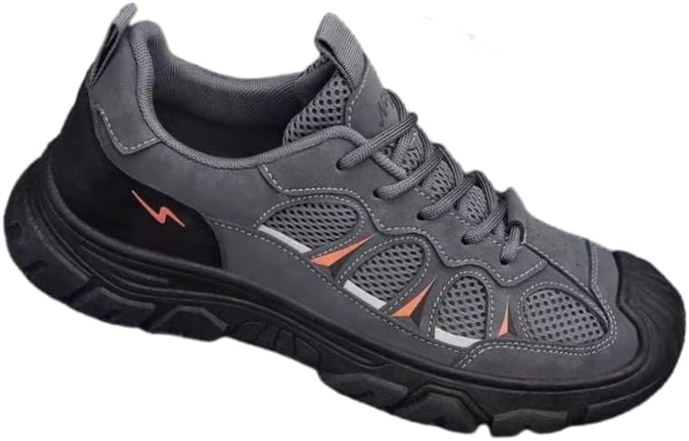 

Мужские дышащие сетчатые повседневные спортивные кроссовки для лета/весны - легкие низкие кроссовки для походов и активного отдыха с амортизацией и прочным сцеплением Hoalox, серый