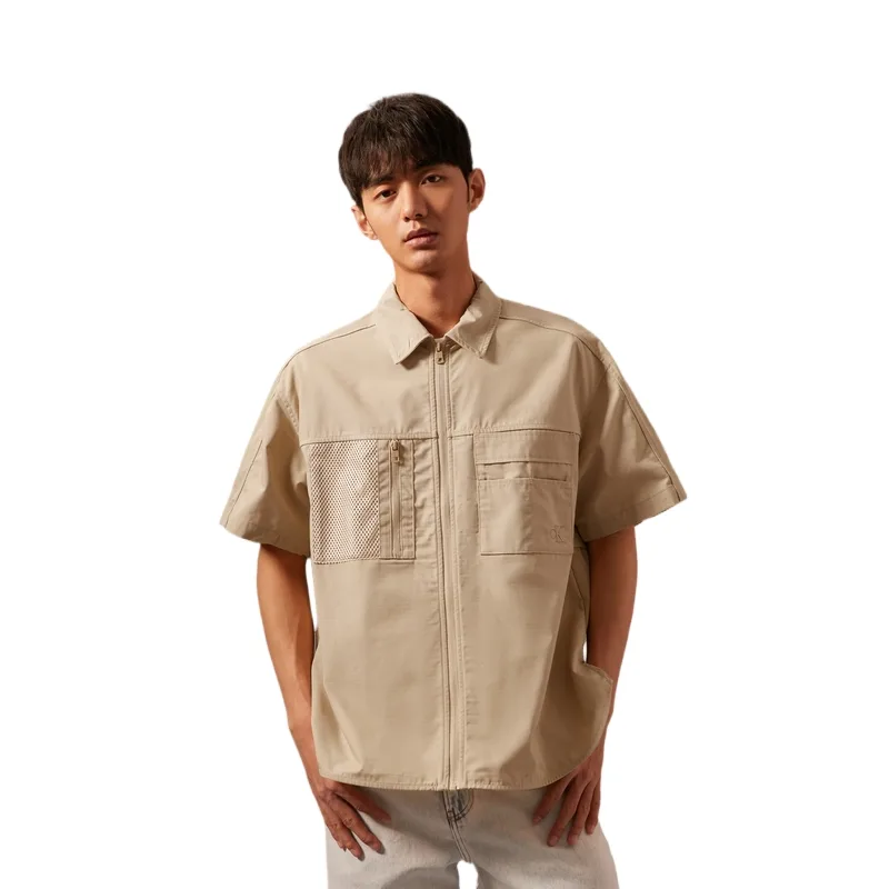 Calvin Klein Рубашка мужская RAE Khaki Lapel Moderate Workwear — фото 4